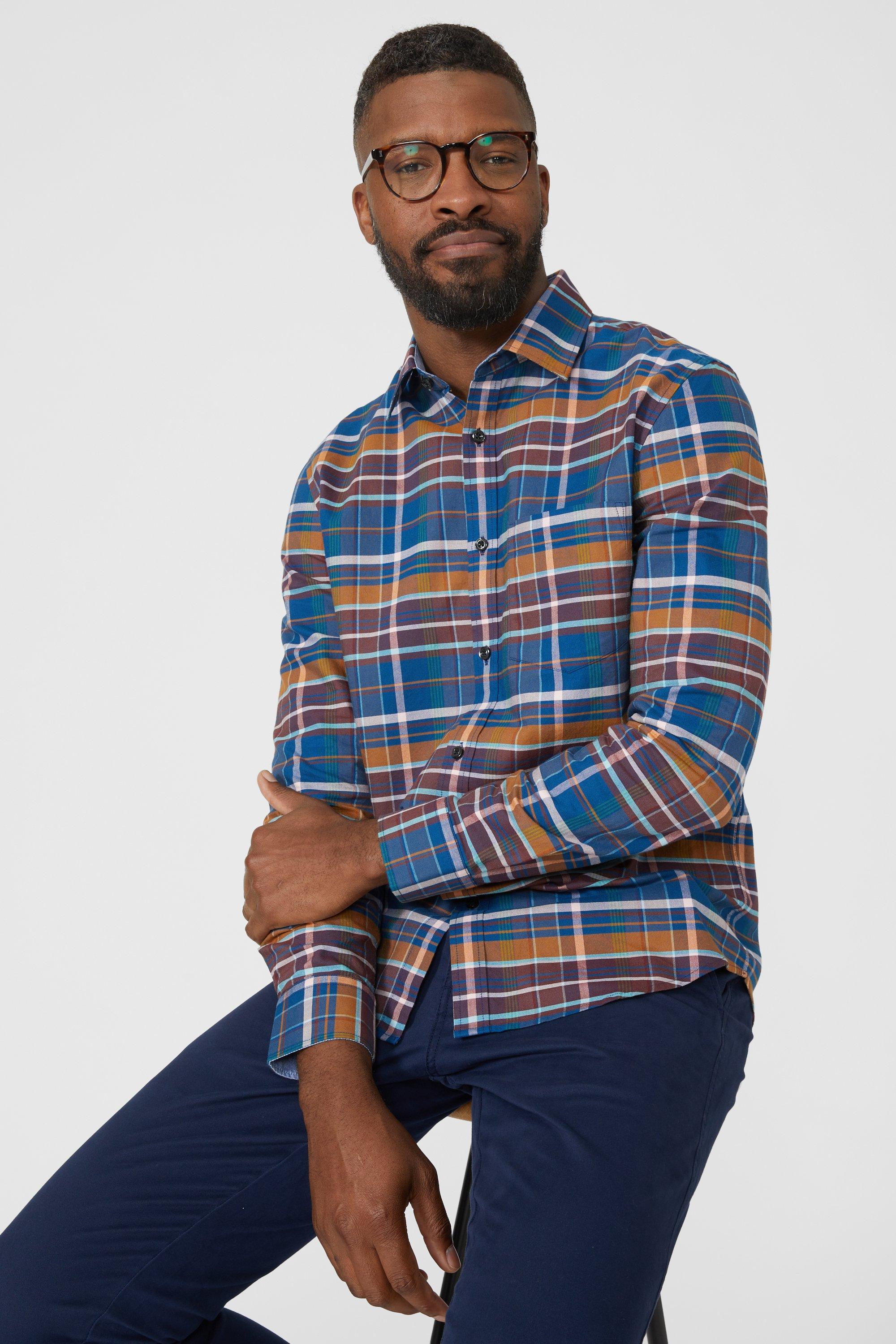 Shirts | Multi Coloured Grid Check Shirt | Maine